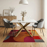 Multi-color and Patterns Vibrant Geometric Abstract Area Rug