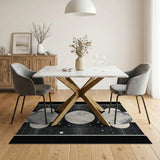 Triple Moon Phases Grid Area Rug