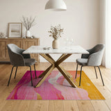 Vibrant Sunset Peaks Abstract Area Rug