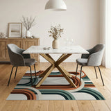 Stacked Arch Geometric Multi-Color Area Rug