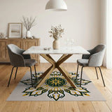 Golden Mandala Starburst Area Rug