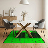 Swerah Dripping Green Geometric Area Rug