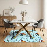 Multi-color and Patterns Rainbow Camping Tent Kids Area Rug