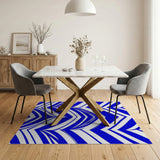 Modern Blue Chevron Zigzag Area Rug