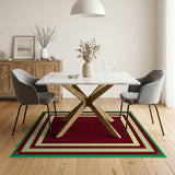 Ornate Red Field Persian Border Rug