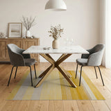 Yellow Yellow Horizontal Stripe Area Rug
