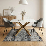 Grey Southwestern Tribal Geometric Rug