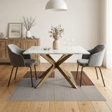 Modern Brown Tan Geometric Striped Block Rug