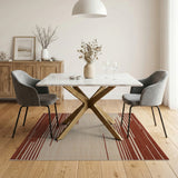 Bold Red Stripe Geometric Area Rug