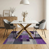 Geometric Modern Purple Purple Grey Geometric Abstract Area Rug
