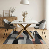 Grey Geometric Modern Modern Geometric Abstract Grey Area Rug