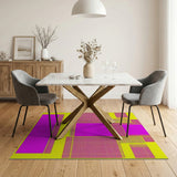 Vibrant Pink Yellow Geometric Geometric Modern Area Rug