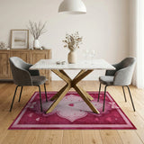 Ornate Pink Hearts Area Rug
