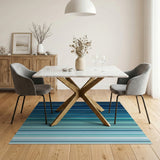 Gradient Blue Vertical Stripe Area Rug