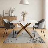 Distressed Beige Butterfly Branch Area Rug