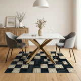 Checkerboard Wood Grain Area Rug