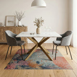 Orange Coral Reef Area Rug with Tropical Fish