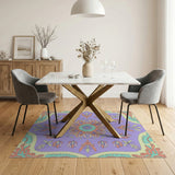 Purple Multi-Color Floral Persian Rug