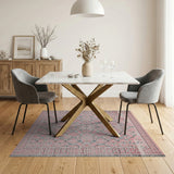 Blush Pink Grey Traditional Persian Area Rug
