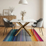 Multi-color and Patterns Geometric Modern Vibrant Multi-Color Stripe Area Rug