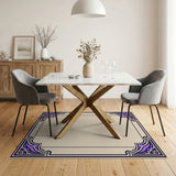 Purple Ornate Geometric Border Area Rug