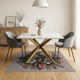 Ornate Pink Peony Floral Vintage Area Rug