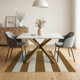 Bold Brown Ivory Striped Area Rug