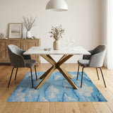 Dreamy Pixel Clouds Blue Area Rug