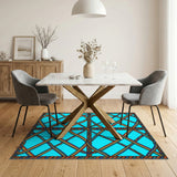 Rainbow Lattice Geometric Area Rug