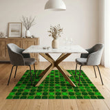 Emerald Green Gold Starburst Geometric Area Rug