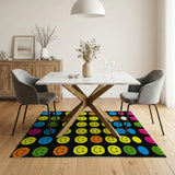 Multi-Color Smiley Faces Pixel Rug