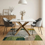 Abstract Organic Leaf Multi-Color Area Rug