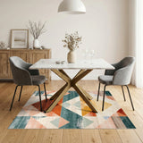 Multi-Color Geometric Diamond Area Rug