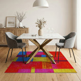 Vibrant Geometric Patchwork Area Rug