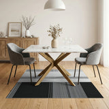 Geometric Modern Stripe Bold Black White Geometric Stripe Area Rug