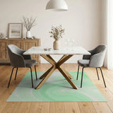Mint Green Fluid Wave Abstract Area Rug