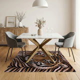 Abstract Tiger Face Striped Area Rug