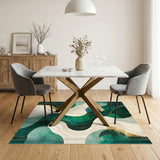 Abstract Area Green Wave Abstract Area Rug