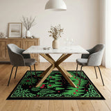 Starlit Forest Reindeer Silhouette Area Rug