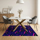 Kawaii Black Cat Galaxy Pattern Area Rug