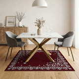 Traditional Persian Ornate Red Floral Border Area Rug