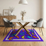 Vibrant Cartoon Dinosaur Kids Area Rug