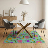 Vibrant Daisy Meadow Area Rug