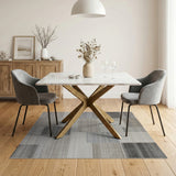 Beige and Neutral Modern Geometric Patchwork Neutral Area Rug