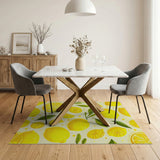 Sunny Lemon Fruit Pattern Yellow Area Rug
