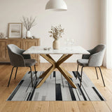 Stripe Modern Black White Geometric Stripe Area Rug