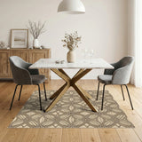 Beige Geometric Area Rug