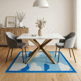 Kids Airplane Clouds Blue Area Rug