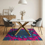 Vibrant Pink Peacock Feather Area Rug