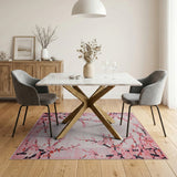 Floral Vintage Pink Pink Cherry Blossom Floral Area Rug